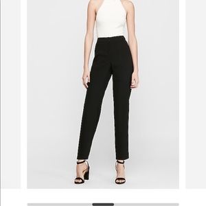 Black mid rise pull-on utility ankle pants